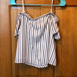 Off the shoulder striped top